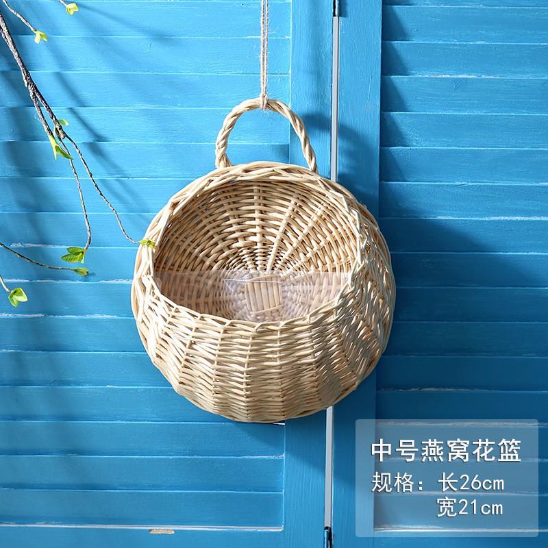 Handwoven Willow Wall Hanging Basket Decor Indoor Plants Rustic Boho Home Small Medium Large Sizes
