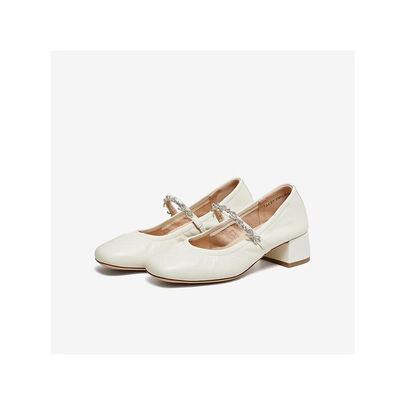 TATA Women's Sheepskin Mary Jane Casual Flats