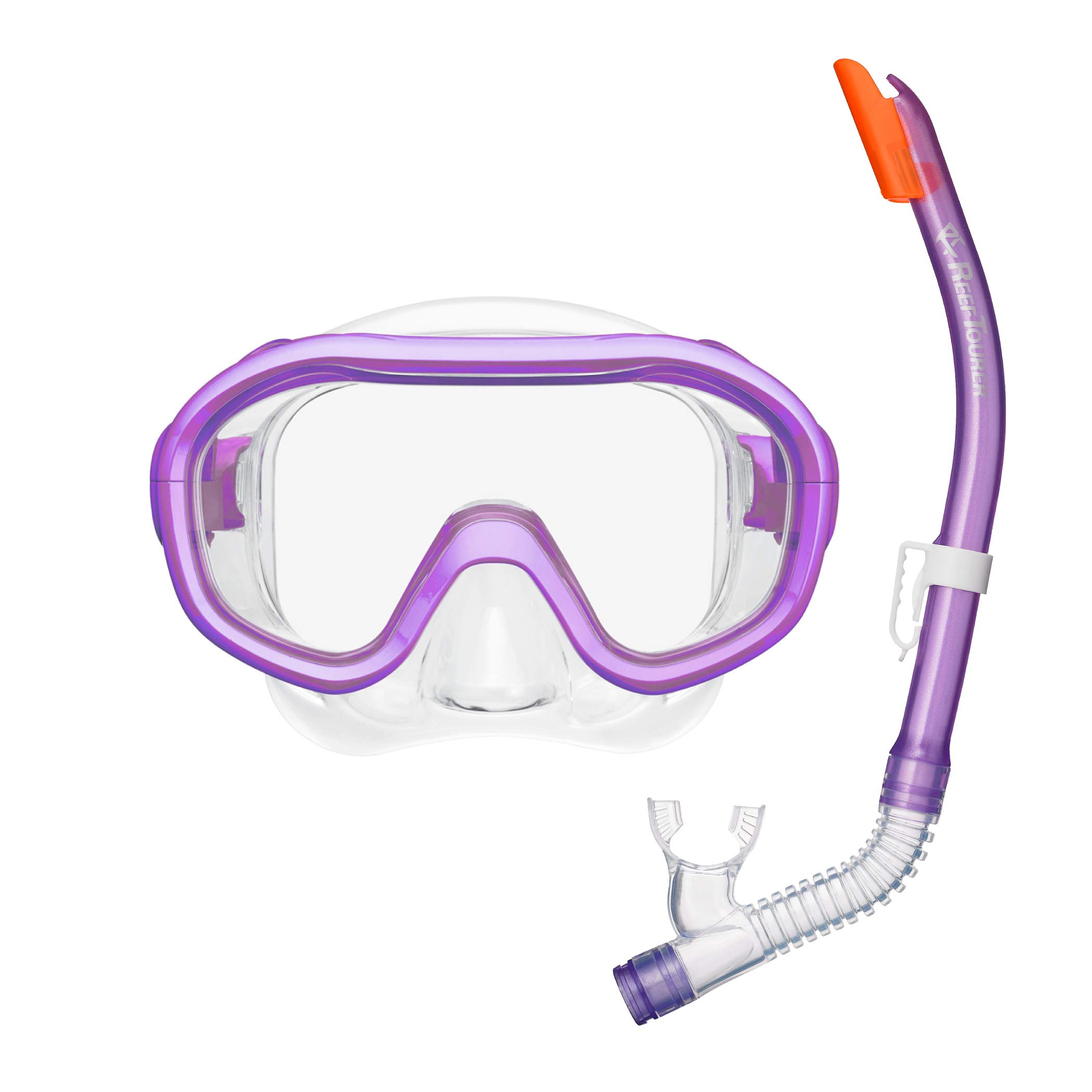 

REEF TOURER Snorkeling Mask for Ages Easy Strap Purple RC0210 Children, 2-Piece Set, Silicone, 4-9, Adjustment, Queen,