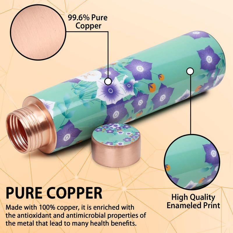 Copper Water Bottle - Joint Less, Leak Proof, Advanced Protection (900ml) for Wellness, Gym, School, Office