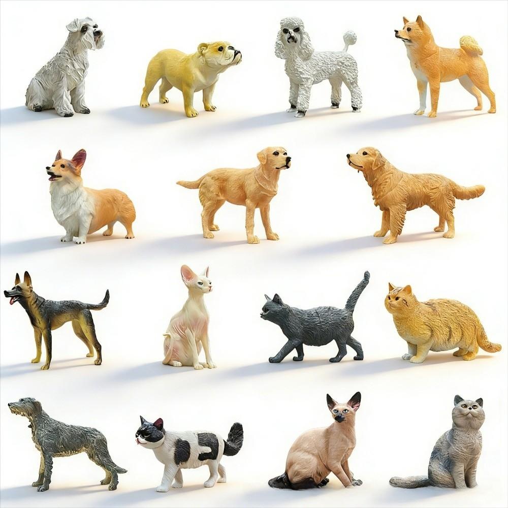 Mini Cat Model Figures Pastoral Cat Animal Model New Simulation Dog Ornament Gifts