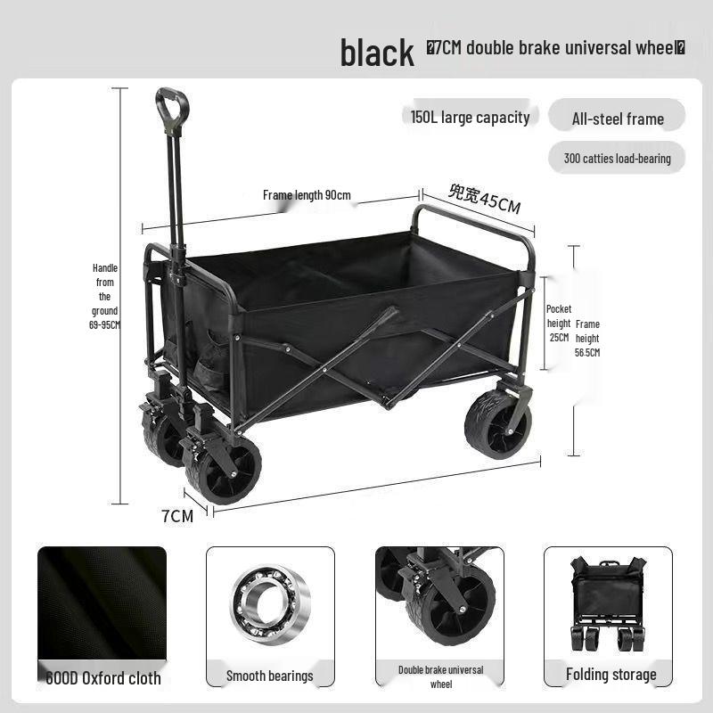 Foldable Outdoor Camping Cart: Portable Picnic & Campsite Trailer