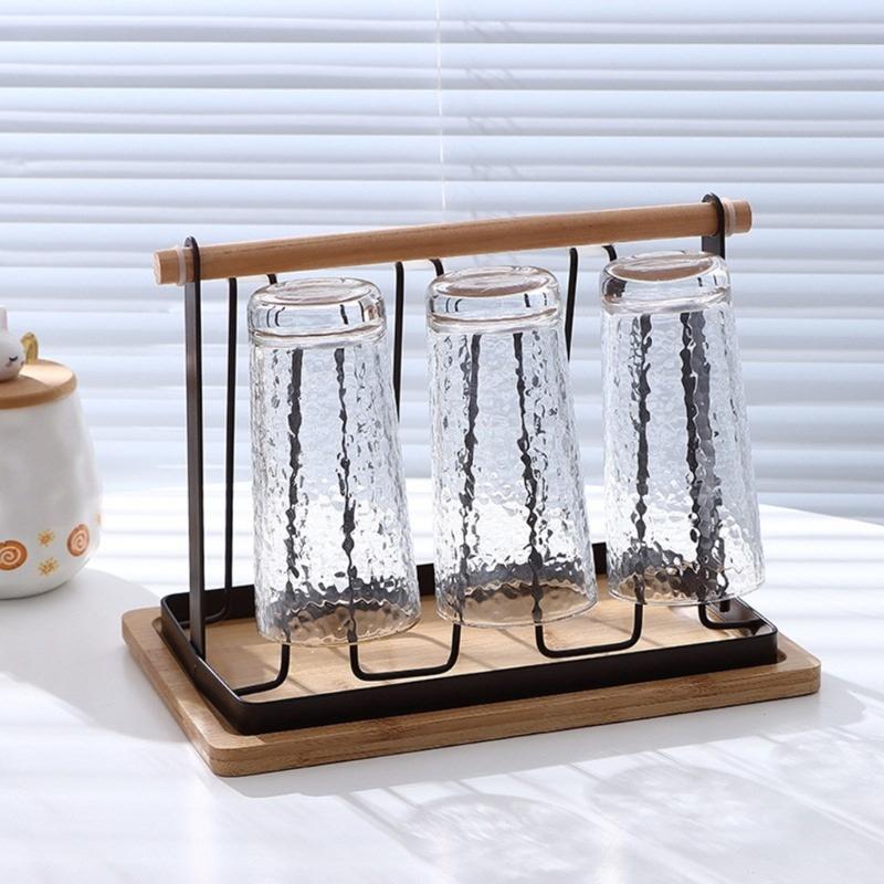 Elegant Iron Mug Rack Cups Organizer Cup Drying Stand Metal Texture Simple Theme Suitable for Modern Home Decorating