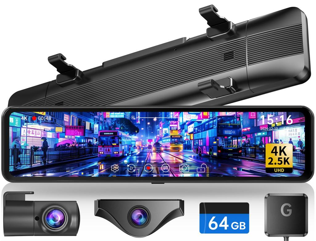 Changer Drive Recorder Mirror Type Separate Upgraded Version Zoom Function Separate Separate Front Camera Equipped with GPS Power Supply Image