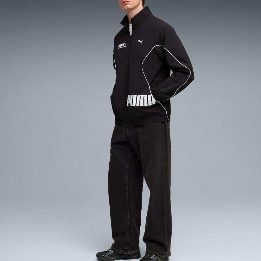 Puma Woven Sport Relaxed Color-Block Athletic Zip-Up Jacket Men jackets 694202-01