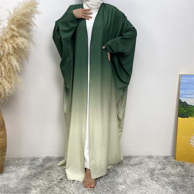 Middle East Dubai Fashion Muslim Bat Sleeve Cardigan Loose Gradient Robe