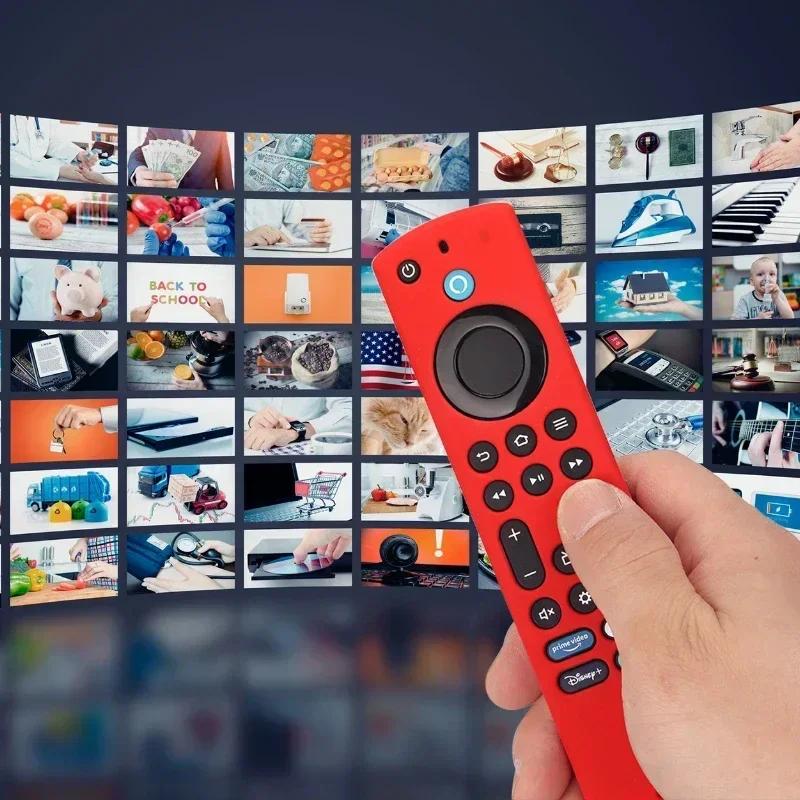 New Silicone Cover for Amazon Fire TV Stick 4K Max 2023 Streaming Device Soft Remote Case with Lanyard Anti-fall Protective Case