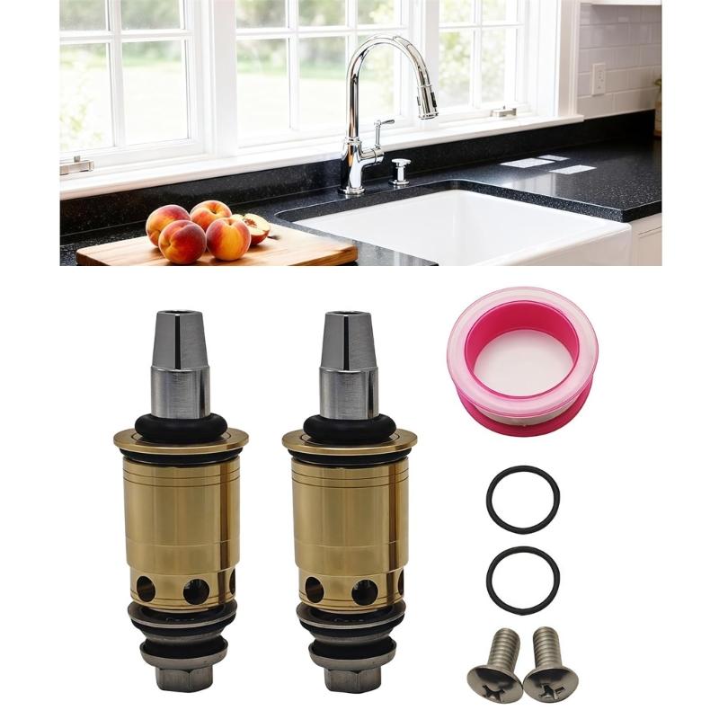 Ceramic Water Faucet Cartridge Set 1-099XTJKABNF & 1-100XTJKABNF 1/4 Turn Compression Cold & Hot Cartridge Kit