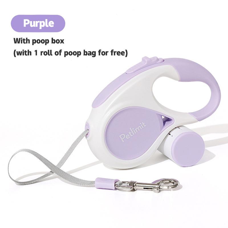 Automatische Einziehbare Hundeleine 3M/5M Ausziehbare Seil Für Outdoor Reisen Spazierengehen Wandern Kleine Hunde Zugseil Katzenleine (PURPLE,3M)