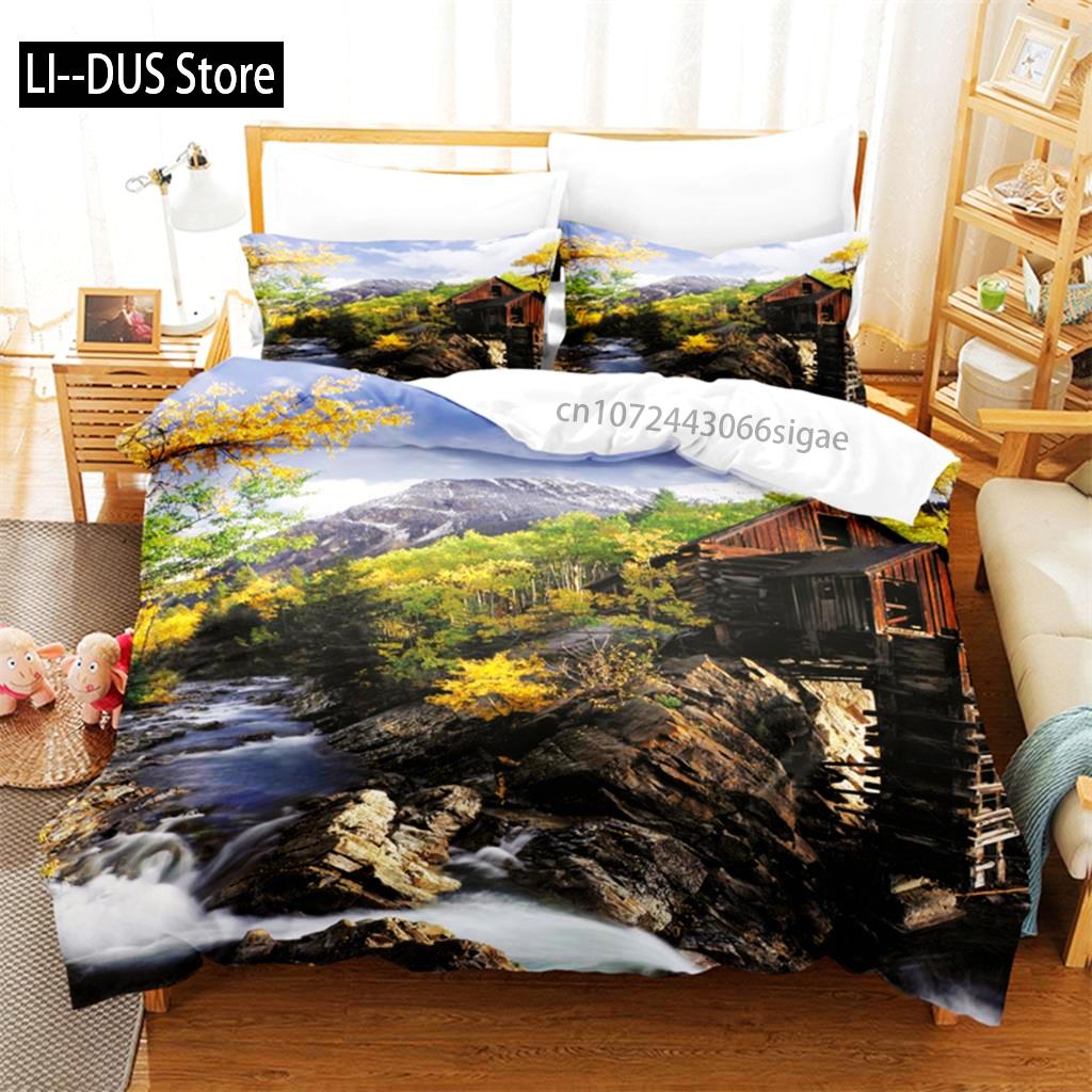 Comforter Natural Scenery Bedding Set 3D Bedding Digital Printing Queen Size Bedding Set Fashion Design