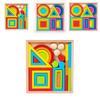 Wooden Geometric Rainbow Blocks For Toddler Learning Cognitive Development Set