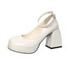 Mary Jane shoes Internet celebrity design sense niche square head high heels 2025 summer new thick heel bag head sandals women's shoes