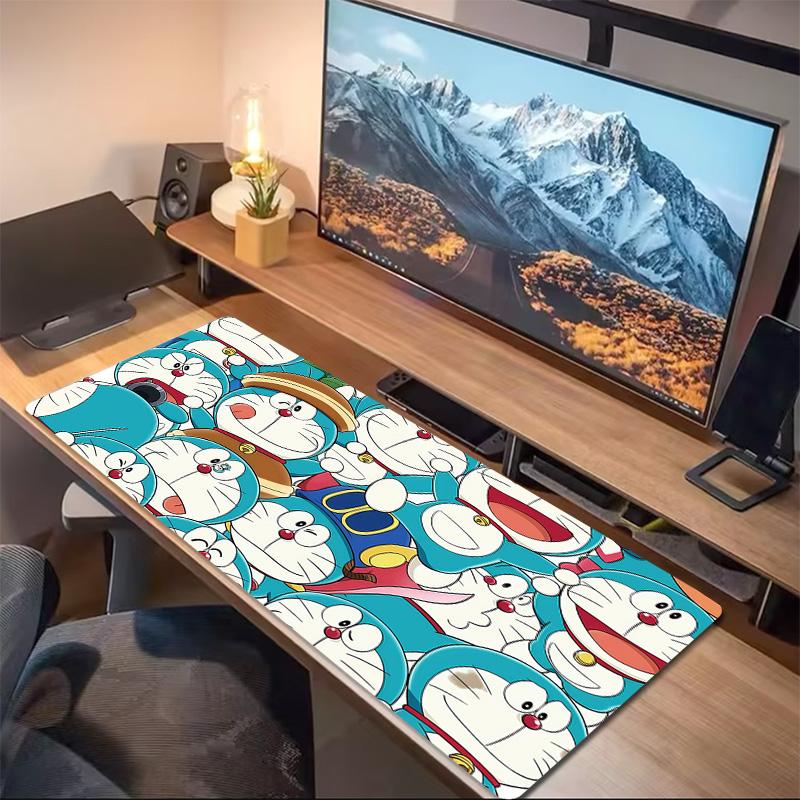 Doraemon Print Cushion Non-slip Laptop Tablet Big Mousepad XXL Mat Mini PC Playmat With Lock edge