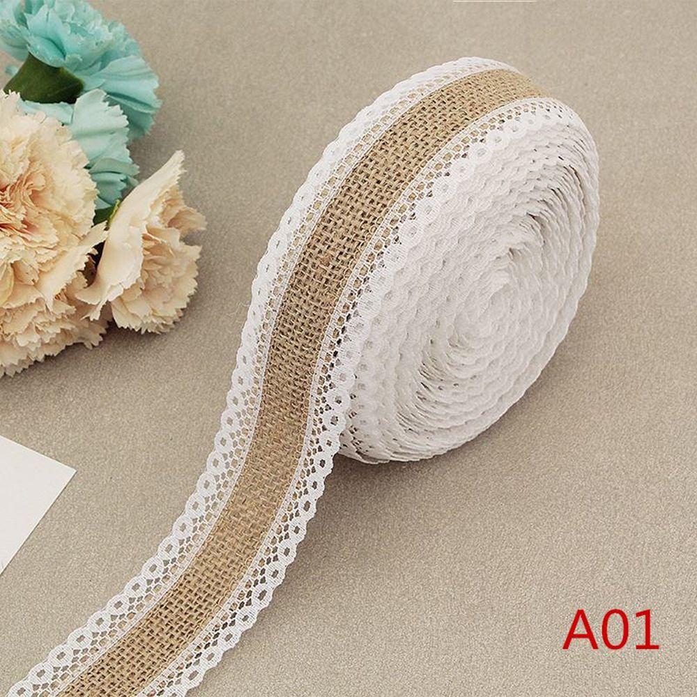 

25mm Party Trim Edge DIY Centerpieces Home Decor Jute Burlap Hessian Lace Ribbon Wedding Supplies 01