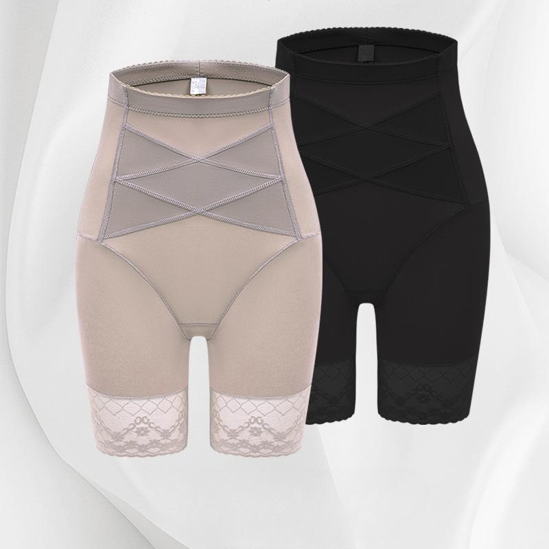 Women's High-Waist Briefs Tummy Control, Breathable Mesh, Soft Polyester, Elegant Solid Color Hand Wash Only, Everyday Comfort, Crossband Design