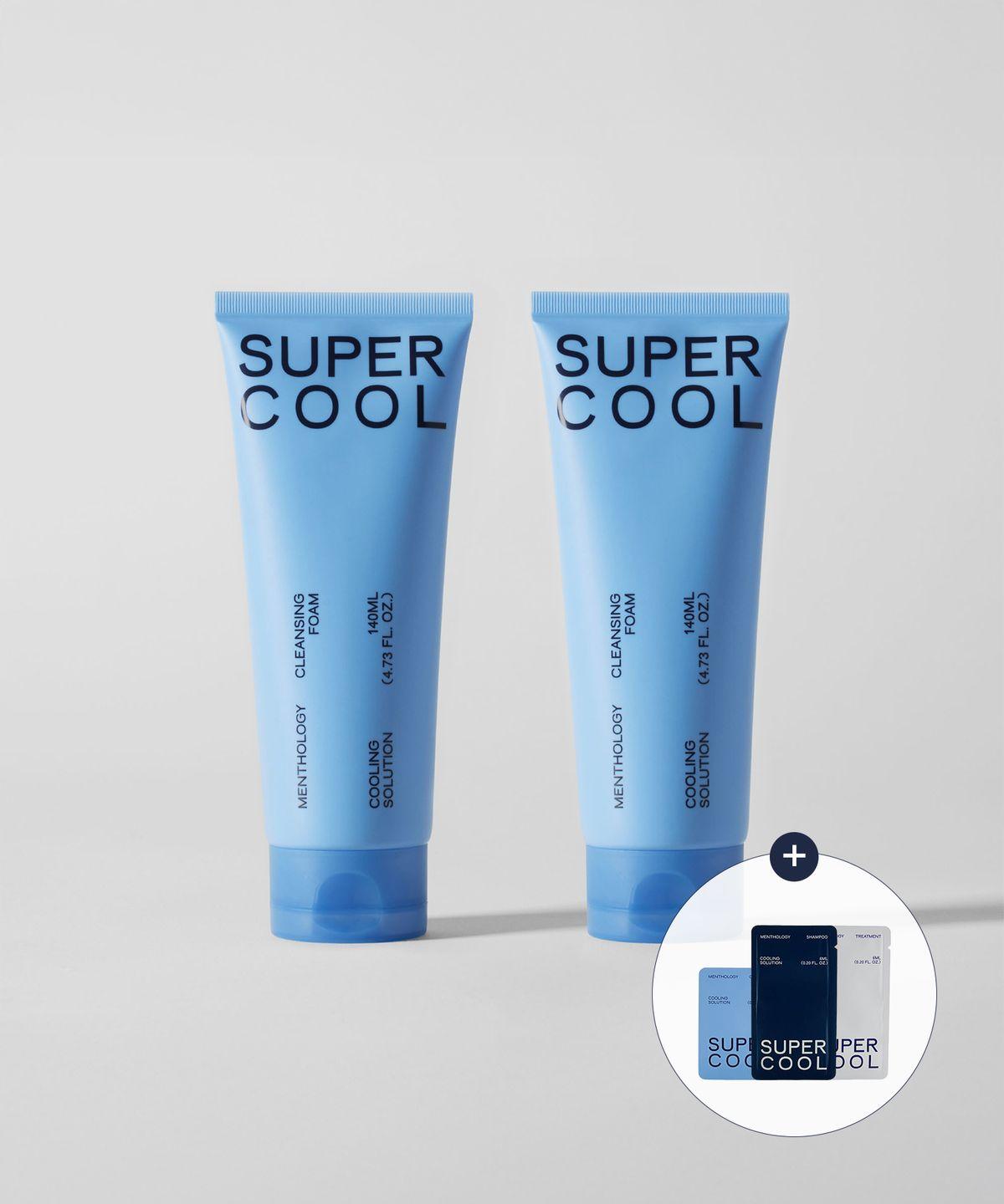 [2-pack] Super Cool Cleansing Foam 140ml (+3 Sachets)