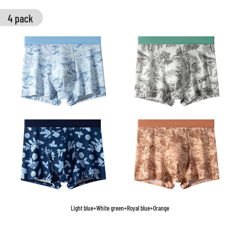 Herren Reine Baumwolle & Maulbeerseide Antibakterielle Boxershorts – Atmungsaktiv, Elastisch, Bequem Neuer Stil