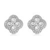 HECHENG, Boucles d'oreilles pendantes Bijoux Romantiques en Forme de Fleur Laiton Plaqué Or 18K Incrustées de Zircon Cubique Délicate Mode Bijoux d'Oreille Cadeau
