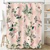 Vintage Bohème Blumenduschvorhang Rosa Grün Weiß Schwarz Wasserdicht Polyester Dekorative Badezimmeraccessoires 180X245Cm (6 Fuß