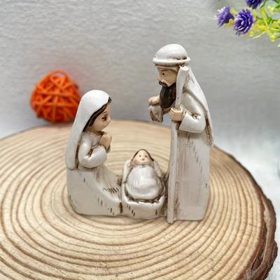 Resin Nativity Set Adorable Desktop Display for Christmas Easter Hanukkah Thanksgiving and Father's Day