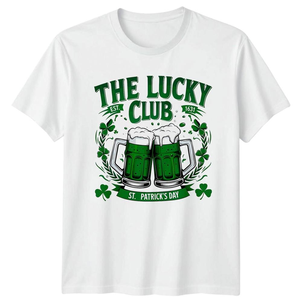 The Lucky Club St Patricks Day Green Beer Shamrocks Unisex Unisexs Graphic Tee S