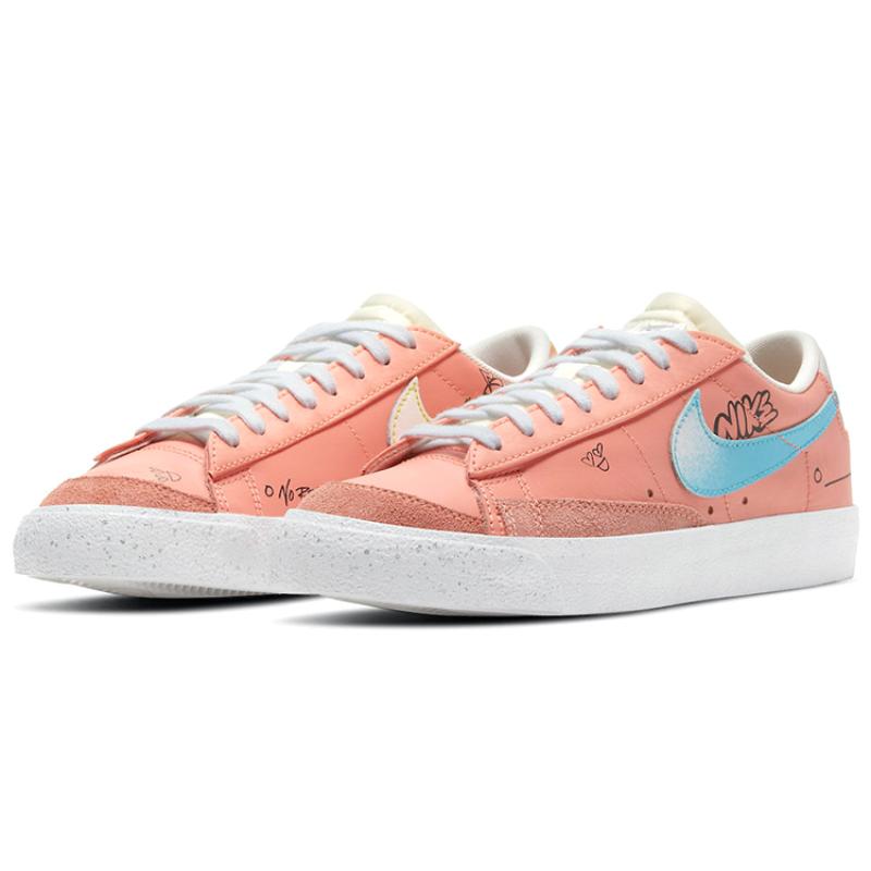 Nike Blazer Low '77 Doodle Yuanyang Swoosh For Pink Women's Sneakers Skateboard Shoes DJ4281-641