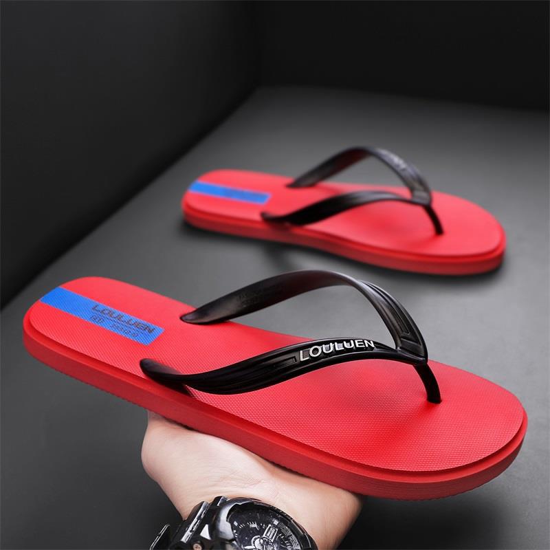 

Flip-flops men s 2025 new summer casual outer wear light and wear-resistant seaside wading men s Vietnamese pinch slippers 44 красный