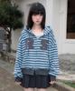 Rosefrantz Patch Stripe Hood Zip-Up [Sky Blue]