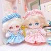 Niannyyhouse 10cm~15cm Vestiti di Peluche Cappello Camicia Bianca Gonna Accessori Bambola di Cotone Vestire (blu)