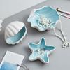 Ocean Jewelry and Trinkets Holder Marine Life Ceramic Jewelry Dish in Conch Designs Shell Organizers for Home Decors