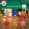 Glimmering Star Christmas Top Decoration 27cm Sparkling Hollowed Metal Star Tree Top For Christmas Tree Ornament