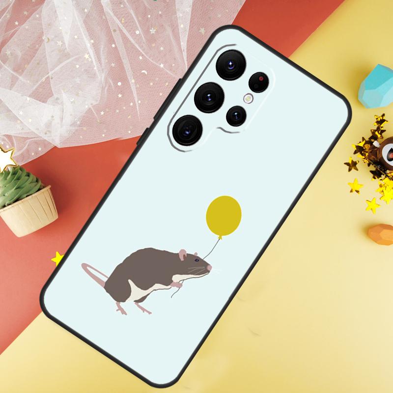 Cute Cartoon Animal Rat Phone Case For Samsung Galaxy S25 S24 S21 S20 S22 S23 Ultra S9 S10 Plus S25 FE Cover Coque