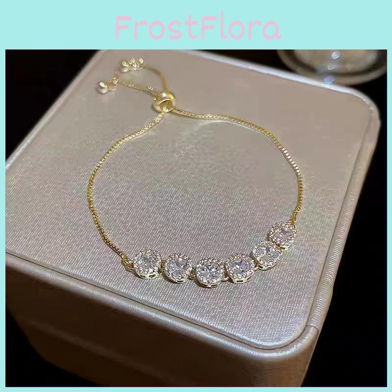 Geometric Design Modern Zircon Bracelet For Women Light Luxury Gold Jewelry