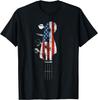 Bass Guitar Headstock USA Flag for Bassist and Bass Player T-Shirt