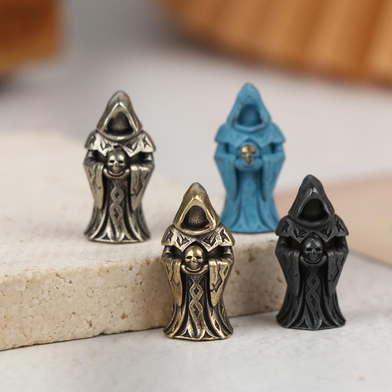 Undead Skull Brass Knife Beads Edc Outdoor Diy Paracord Handmade Woven Lanyard Pendants Umbrella Rope Bracelets Charms Accessory