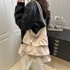 Korean Skirt Ruffle Cloth Bag Women's 2025 New Trendy Fashion Niche Tote Bag Large Capacity Messenger Bag