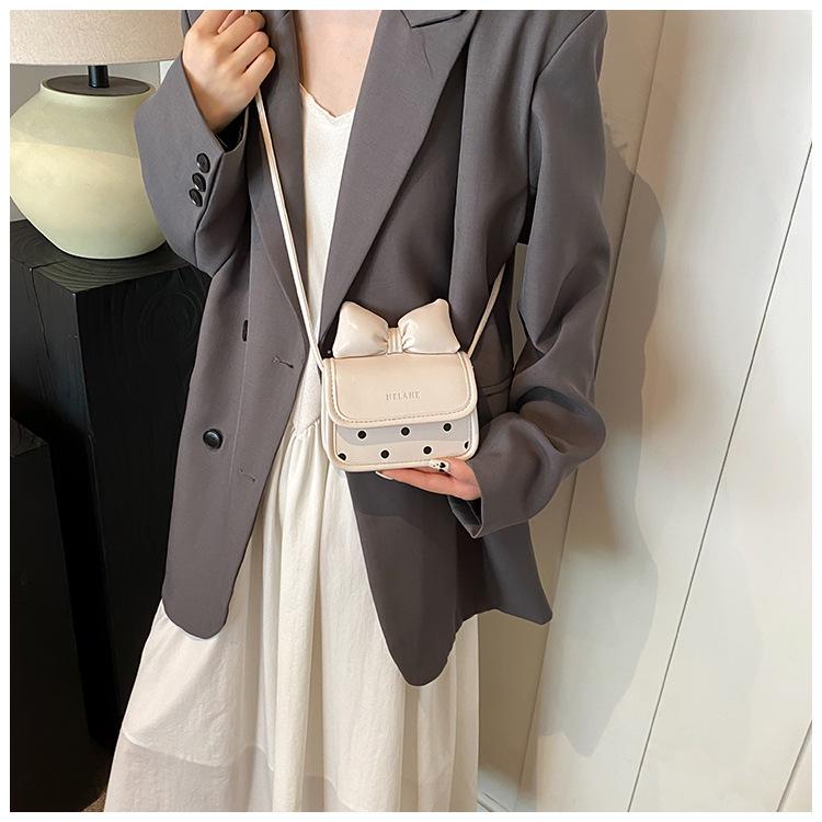 Children's Cute Bow Polka Dot Crossbody Bag with Coin Purse