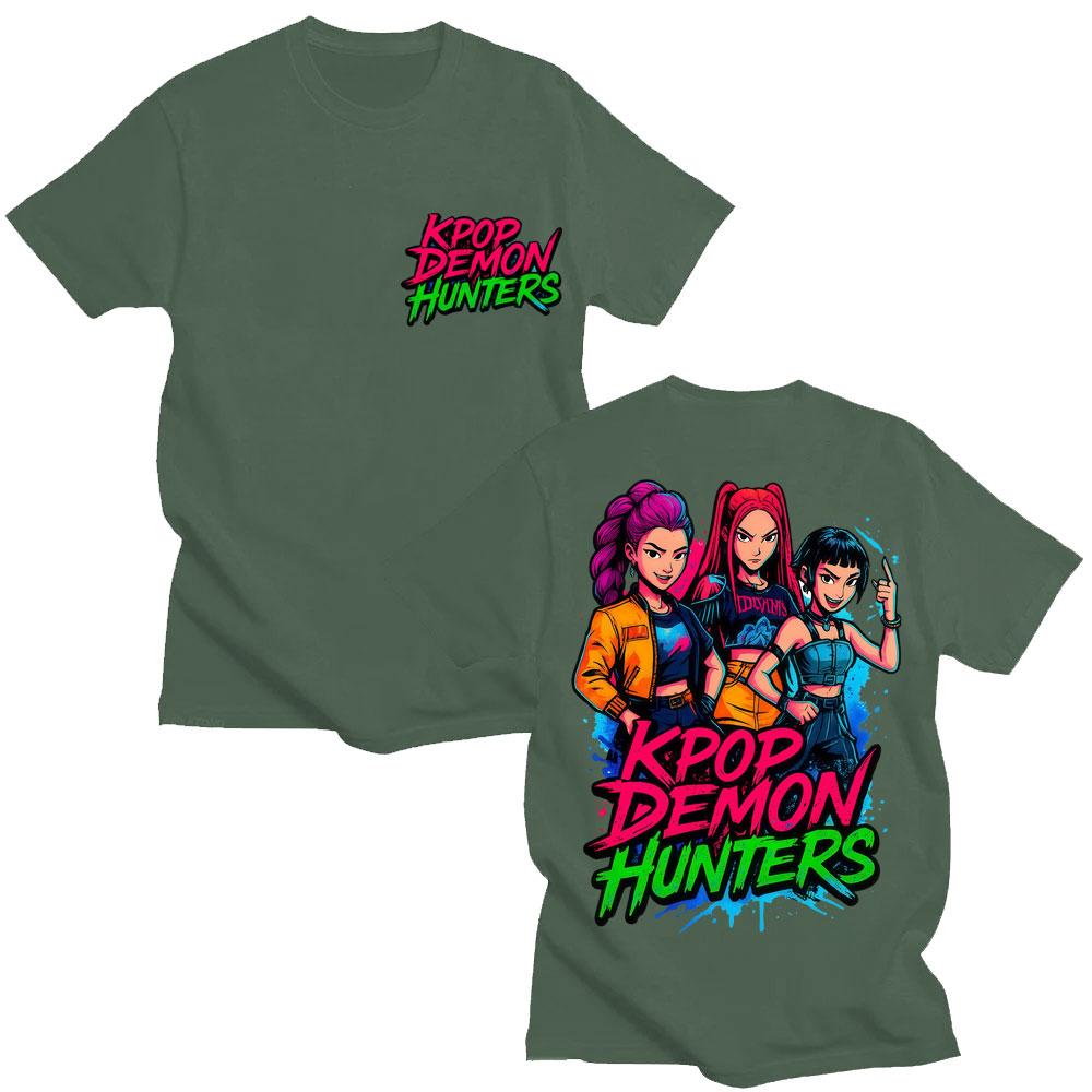 K-pop Demon Hunters Rumi Mira Zpey Classic T-shirt Men Women Trend Harajuku Cartoon T Shirt Oversized Cotton T-shirts Streetwear