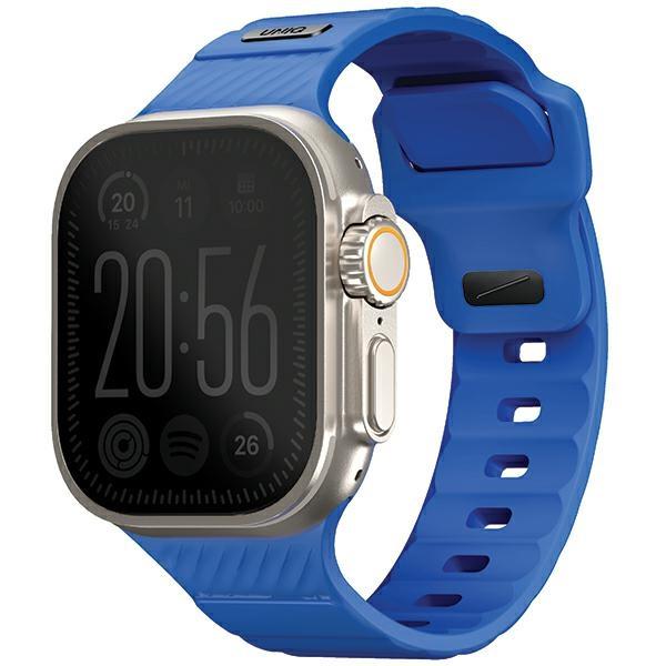 Uniq Pasek Stride Apple Watch Series1/2/3/4/5/6/7/8/9/Se/Se2/Ultra/Ultra 2 42/44/45/49Mm Fkm Rubber Strap Niebieski/Cobalt Blue