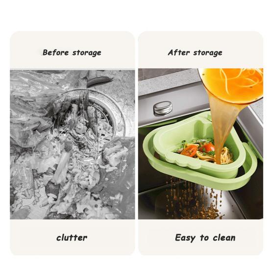 Sink Drain Basket with Fine Mesh Touchless Garbage Disposal Double-Layer Structure Sink Drain Filter Kitchen Tool