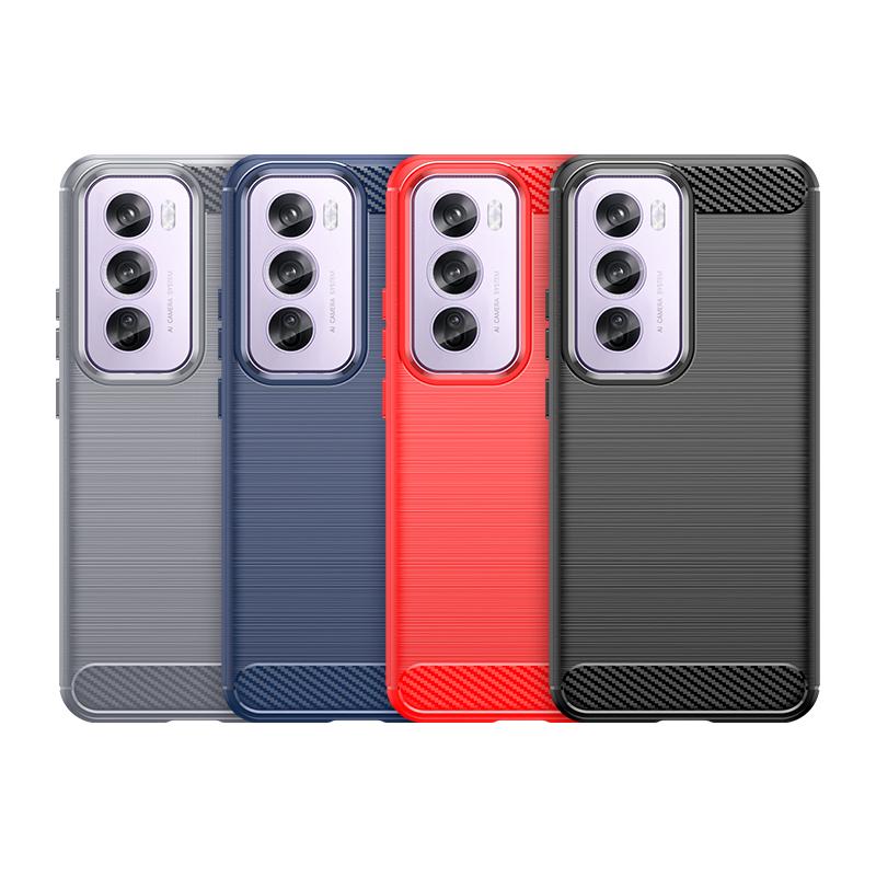 For Reno 12 Pro Case Cover OPPO Reno12 Pro Capas New Phone Bumper Back Armor Shockproof Carbon Fiber Soft TPU Fundas Reno 12 Pro