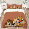 3pcs Naughty Chip 'n' Dale Printed Duvet Cover Set (1 * Cover+2 * Pillowcase, Without Core), Suitable for Home Bedroom, Guest Room, Dormitory Dec