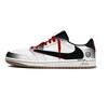 Travis Scott x Air Jordan 1 Fortune Logo Preto 7.0 Baixo Resistente a Derrapagens Cano Baixo Tênis de Basquete Vintage Feminino DZ4137-700(Team1897-)