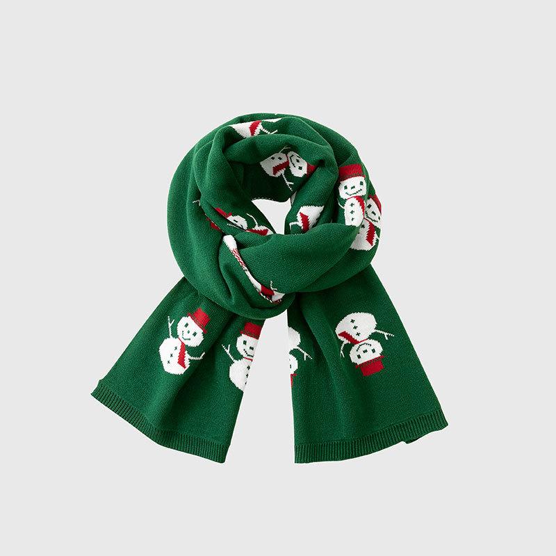 

Рождественские вязаные шарфы Зимнее веселье Мультяшный принт Теплые шарфы для мужчин, женщин и детей Children 130-140*25cm