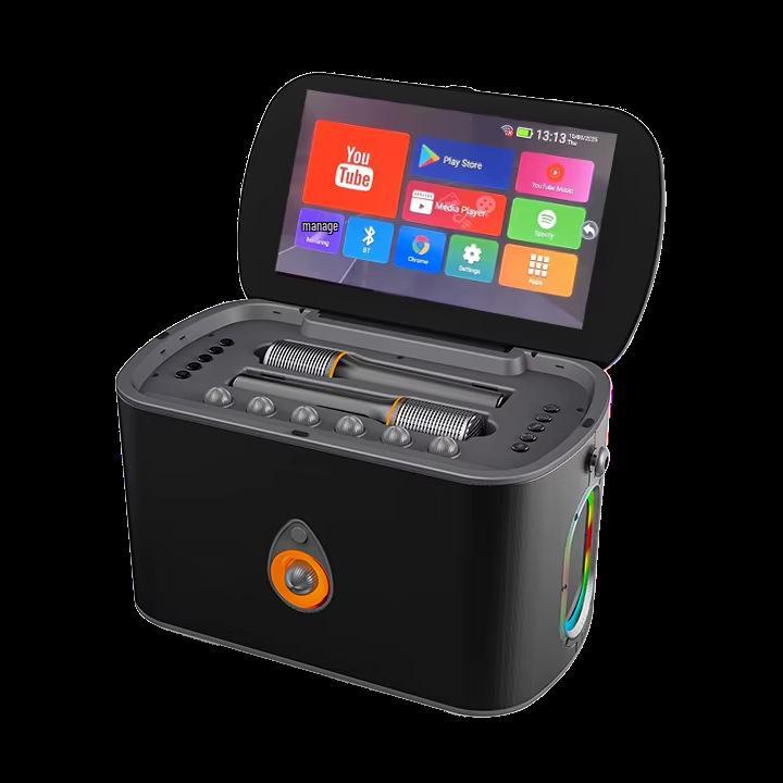 

All-in-One Bluetooth KTV Speaker with Screen & Amplifier for Outdoor Performances and Dancing 1GB RAM + 16GB Storage чорний