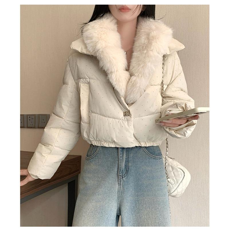 TIFICY Women's Fashion Casual Fall Winter Solid Color Print Long Sleeve Jackets & Coats Down Coats