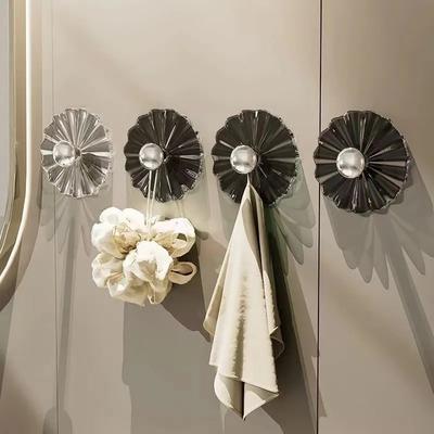 4pcs New Hook Wall Hanging Towel Keychain Strong Self-Adhesive Hook Bathroom Clothes Hanger Kitchen Accessories Home Decoration