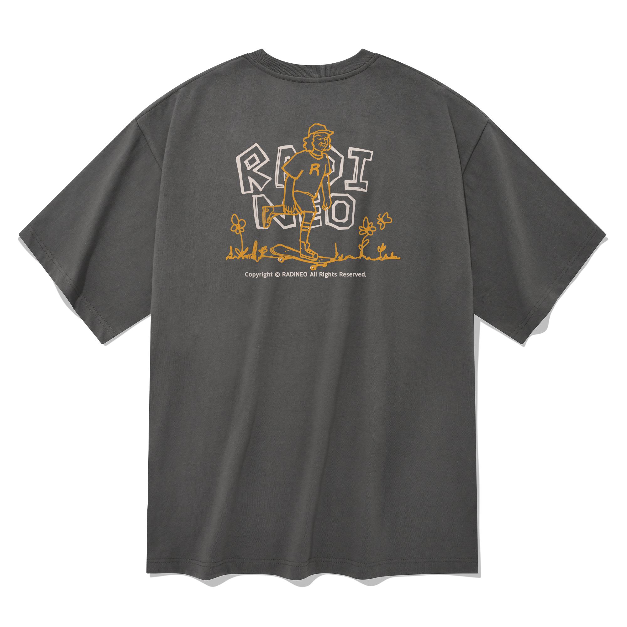 Radineo Young Board Short Sleeve T-Shirt Gray L