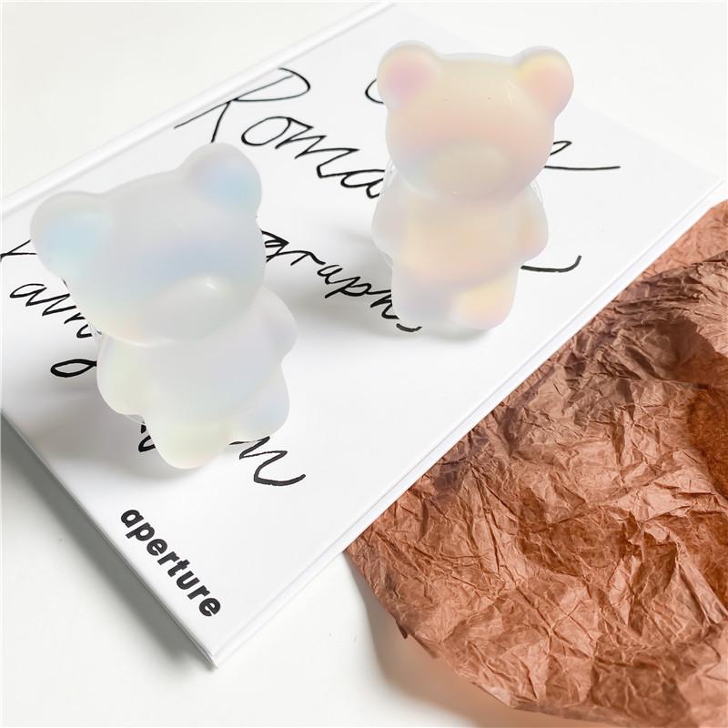 Mobile Phone Airbag Bracket Simple Three-Dimensional Bear Gradual Change Laser Matte Desktop Air Cushion Support Ring