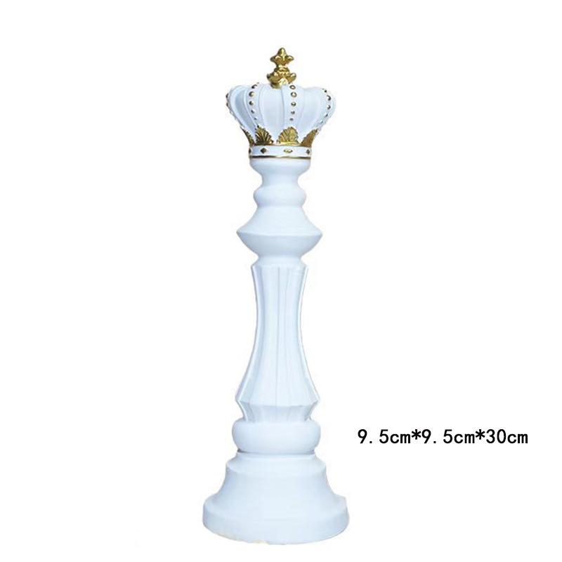 Black and White Chess Piece Resin Figurine for Creative Home Decor